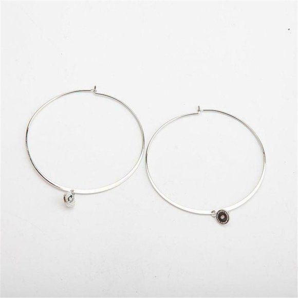Michael Kors Whisper Pave Charm Silver Earrings - Picture 1 of 9